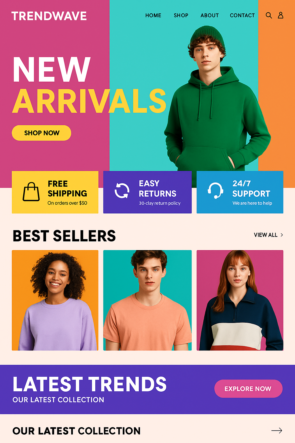 Boutique fashion website screenshot