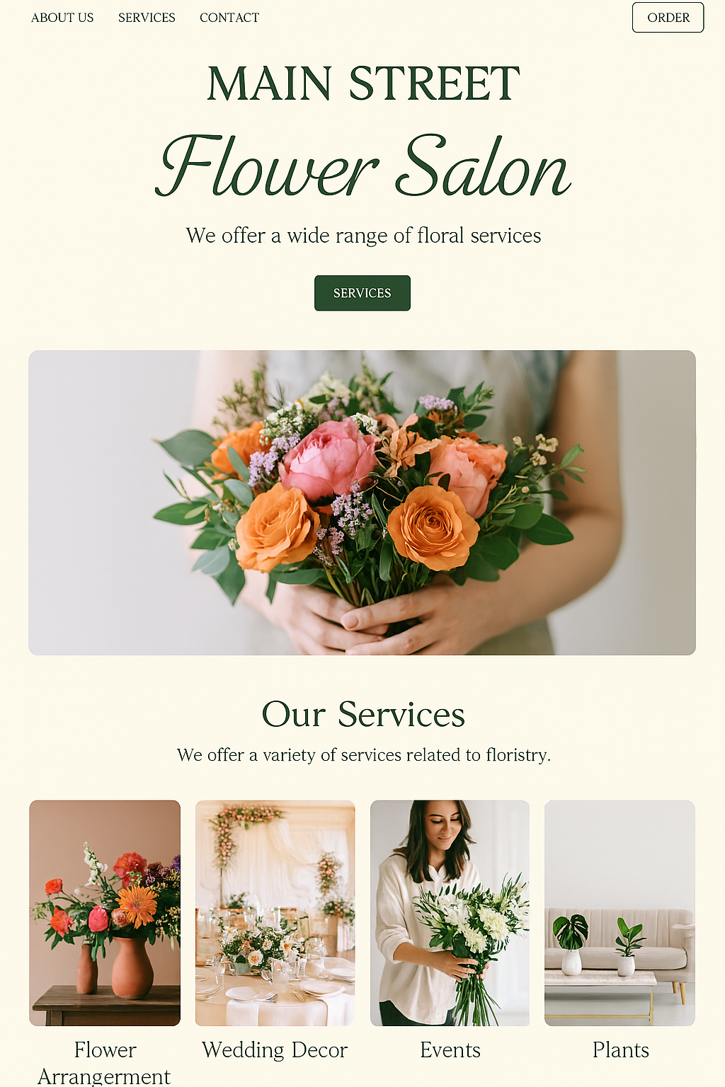 Florist Shop website example B
