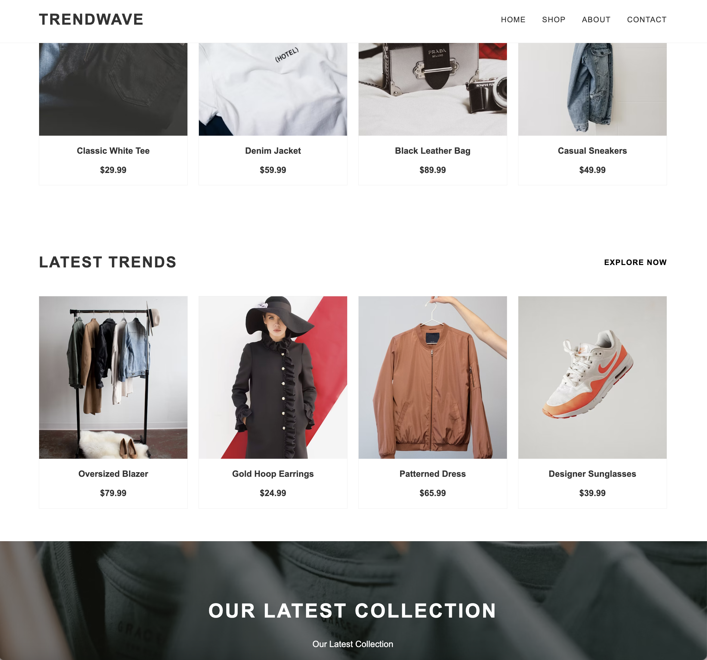 Boutique fashion website example B